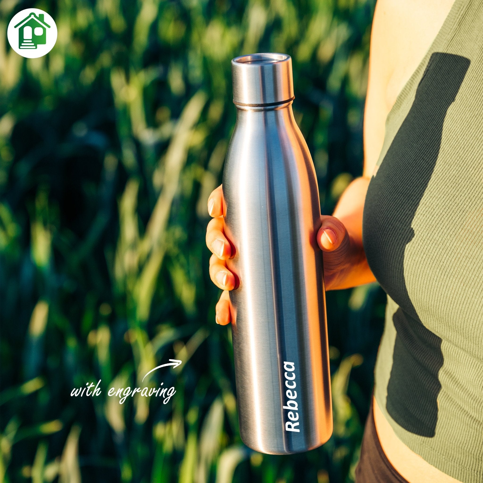 Custom Water Bottles Sport - Personalised with Name - 1000ml - Blockhütte UK
