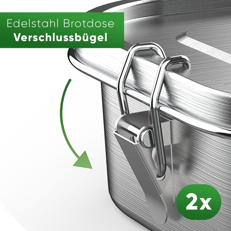 Edelstahl Brotdose - Bügel Set - Blockhütte - BH0002 - BGL
