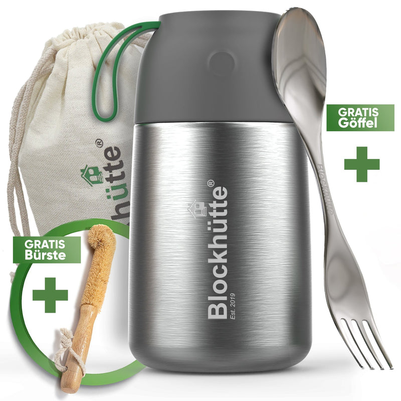 Edelstahl Thermo Lunchbox mit Anti - Vakuum Stöpsel - Blockhütte - BH0024