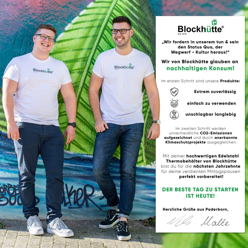 Edelstahl Thermobehälter mit Anti - Vakuum Stöpsel - Blockhütte - BH0024