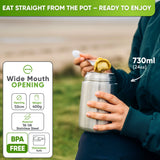 Insulated Food Flask Stainless Steel - Anti - Vacuum Lid - 530ml - Blockhütte UK