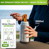 Insulated Food Flask Stainless Steel - Anti - Vacuum Lid - 530ml - Blockhütte UK