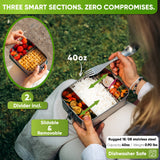 Personalised Stainless Steel Lunch Box - Custom Engraving Included - 1400ml - Blockhütte UK