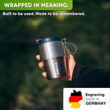 Personalised Stainless Steel Travel Mug for Coffee & Tea - Brown - Blockhütte UK