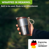 Personalised Stainless Steel Travel Mug for Coffee & Tea - Brown - Blockhütte UK