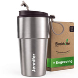 Personalised Stainless Steel Travel Mug for Coffee & Tea - Brown - Blockhütte UK