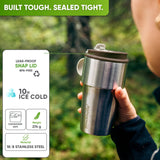 Personalised Stainless Steel Travel Mug for Coffee & Tea - Brown - Blockhütte UK