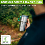 Personalised Stainless Steel Travel Mug for Coffee & Tea - Brown - Blockhütte UK