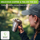 Personalised Stainless Steel Travel Mug for Coffee & Tea - Brown - Blockhütte UK
