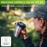 Personalised Stainless Steel Travel Mug for Coffee & Tea - Brown - Blockhütte UK