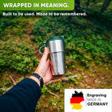 Personalised Stainless Steel Travel Mug for Coffee & Tea - Brown - Blockhütte UK