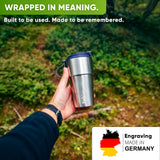 Personalised Stainless Steel Travel Mug for Coffee & Tea - Brown - Blockhütte UK