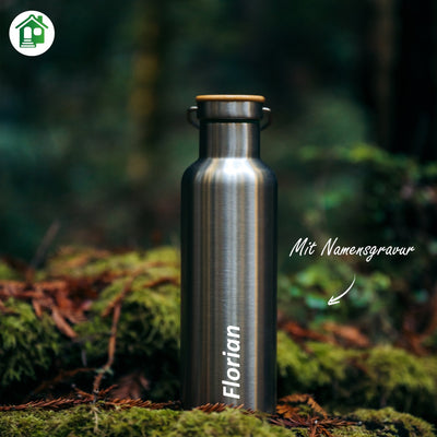 Personalised Water Bottle Stainless Steel - With Name Engraving