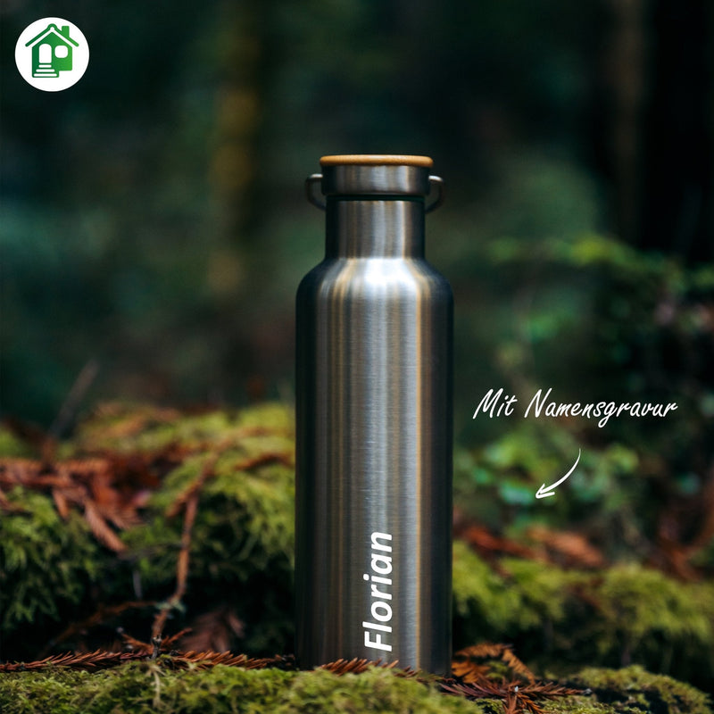 Personalised Water Bottle Stainless Steel - With Name Engraving