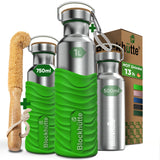 Premium Insulated Water Bottle - Stainless Steel with Soft - Touch Silicone Finish - 750ml - Blockhütte UK