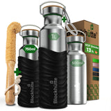 Premium Insulated Water Bottle - Stainless Steel with Soft - Touch Silicone Finish - 750ml - Blockhütte UK