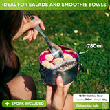Round Stainless Steel Lunch Box - Leakproof with Spoon - 1800ml - Blockhütte UK