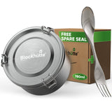 Round Stainless Steel Lunch Box - Leakproof with Spoon - 780ml - Blockhütte UK