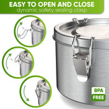 Round Stainless Steel Lunch Box - Leakproof with Spoon - 780ml - Blockhütte UK