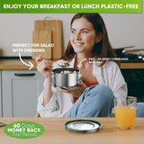 Round Stainless Steel Lunch Box - Leakproof with Spoon - 780ml - Blockhütte UK