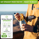 Stainless Steel Food Flask Insulated - Black - Blockhütte UK