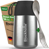 Stainless Steel Food Flask Insulated - Black - Blockhütte UK