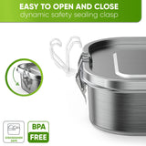 Stainless Steel Lunch Box - Premium Quality with 2 Dividers - 1400ml - Blockhütte UK