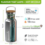 Stainless Steel Water Bottle - Insulated + FREE Brush - 750ml - Blockhütte UK