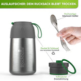 Freizeit Bundle - Edelstahl Thermobehälter + Edelstahl Sport Trinkflasche - Blockhütte - BH0024+BH0016
